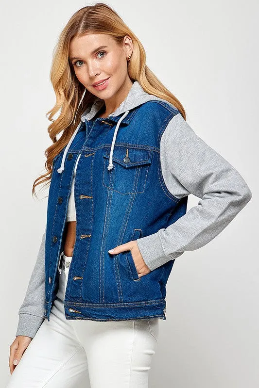 Start Again Hooded Jean Jacket
